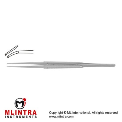 Diam-n-Dust™ Micro Dissecting Forcep Curved - 1 x 2 Teeth Stainless Steel, 18 cm - 7" Tip Size 6.0 x 0.7 mm